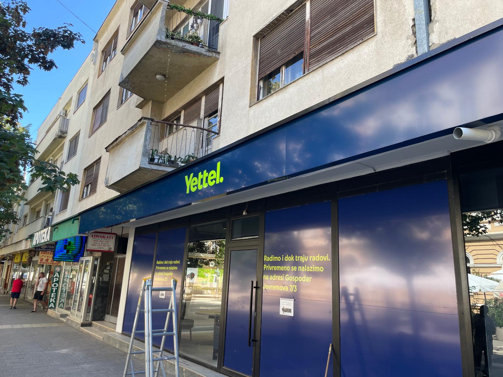 Yettel brendiranje fasade prodavnice
